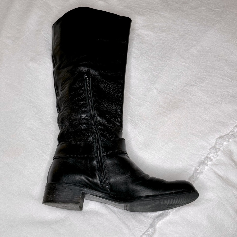 Browns Couture black leather boots gold hardware size 8.5 excellent condtion
